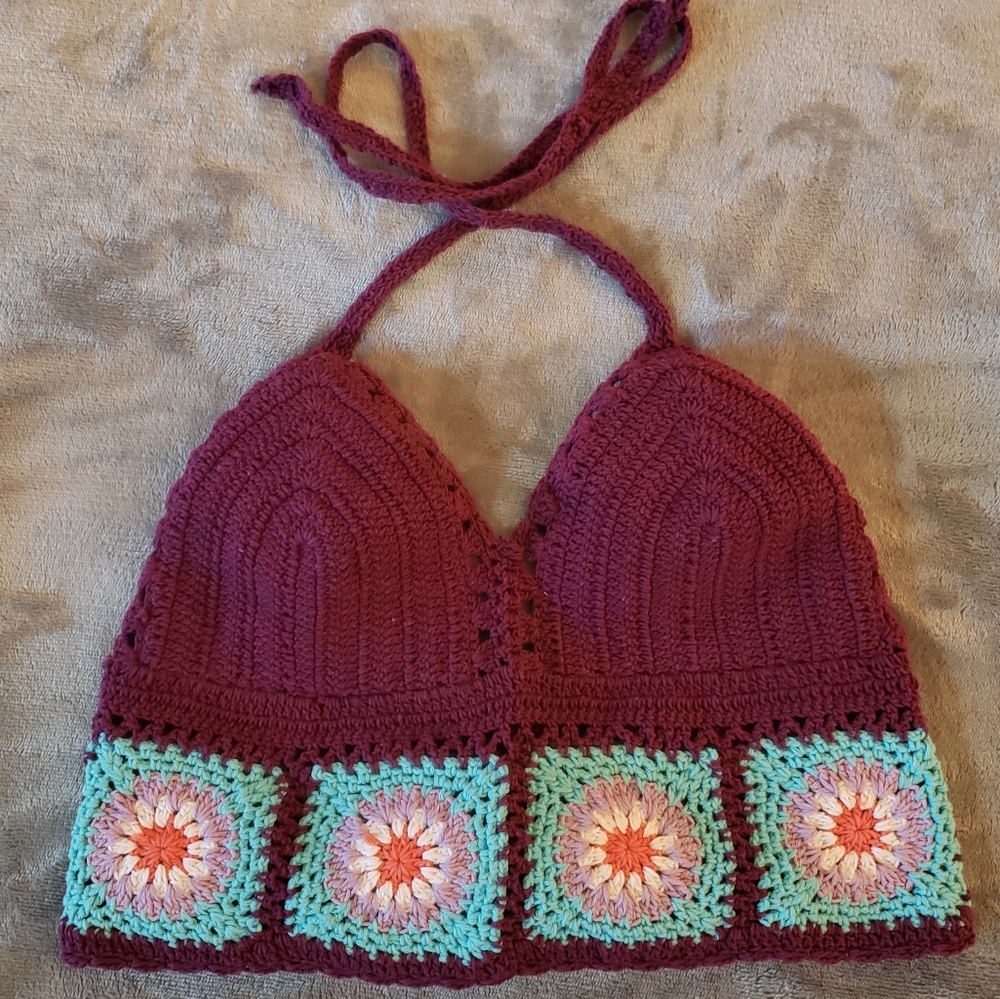 MILA by free people crochet halter top M/L